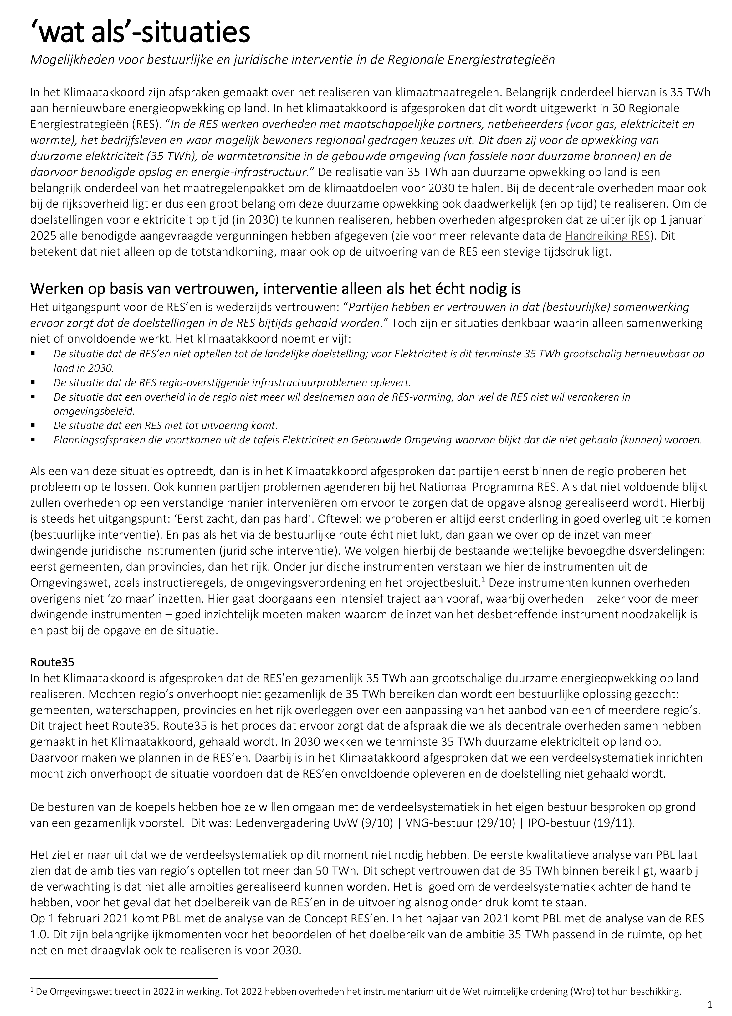 Wat als scenario's Wat als scenario's